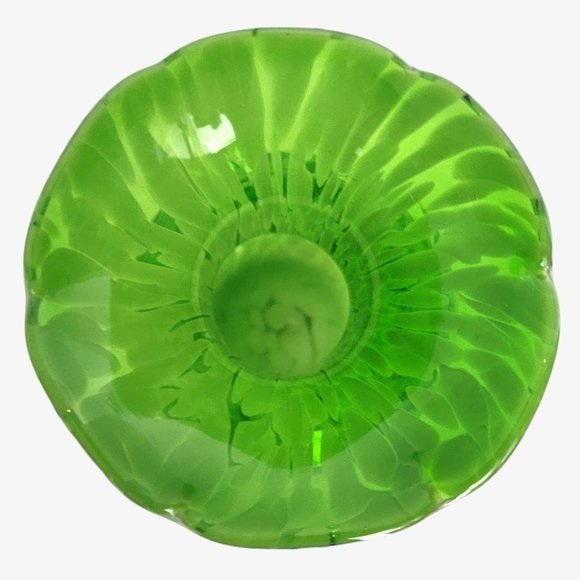 Vintage MCM Hand Blown Green Confetti Glass Vase - Picture 6 of 7